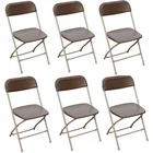 6-Pack Modern Brown Plastic Party Folding Chair Perfect for Any Indoor and Outdoor Events like Banquet Wedding Party