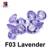 hot sale high quality round cut micro cz lavender gemstone pave beads for jewelry setting