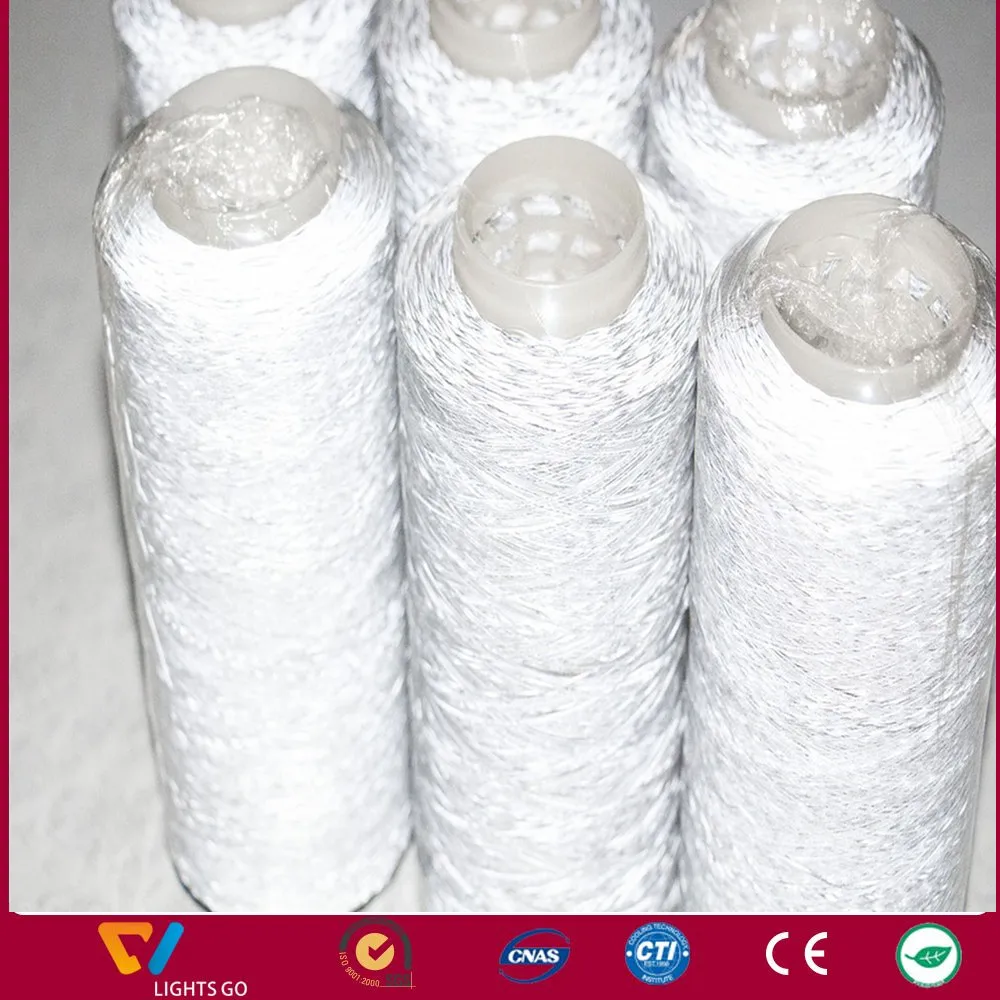 high light glow in the dark double side reflective knitting yarn