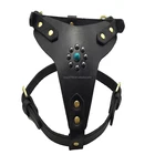 Beautiful design genuine leather with studs pet dog harness for small medium size
