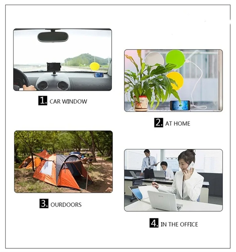 CE RoHS FCC Car Window Solar Battery Mobile Phone Power Bank Portable Charger