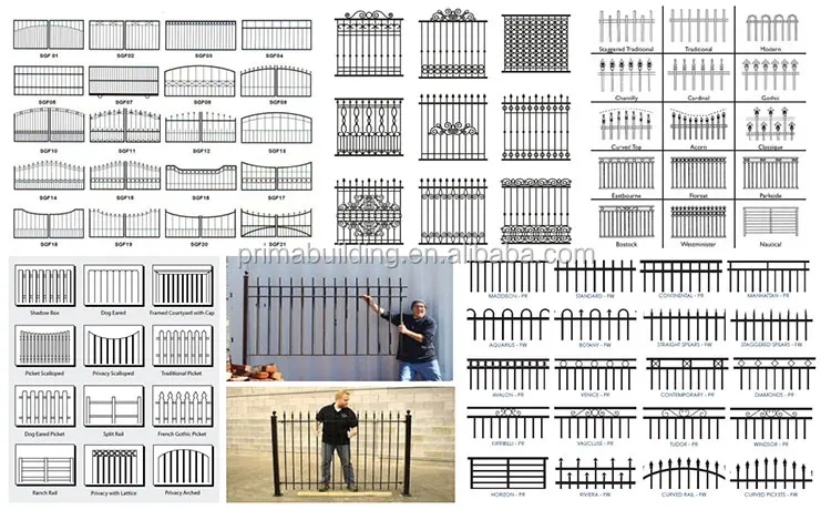 New Style Luxury Low Price Double Door Iron Gates Wrought Iron Gate Simple garden grill entrance gate