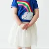 2019 New Style Summer Tshirt fashion baby girl's lovely rainbow printed short tee