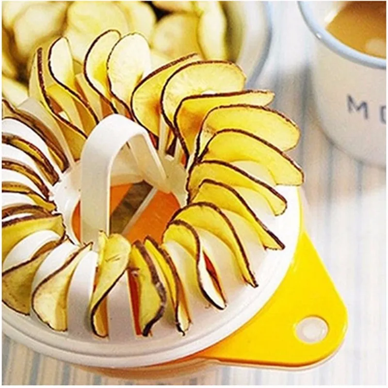 Microwave Potato Crisp Chip Vegetable Slicer Cutter low calorie Snack Maker DIY Set Tray Kitchen Tool KC1330