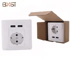 WS008 CE ,ROHS Certification White/ Champagne New Design Multiple Electric Switch Socket , Usa Usb Wall Socket