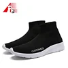 2018 lasted design factory price knit sock shoes high quality high top men Sport Shoes