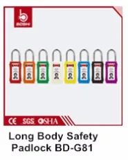 STAINLESS STEEL WIRE SAFETY PADLOCK BD-G41 any colors available, usually red and yellow