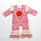 Popular style newborn baby girls fall winter boutique clothing long sleeve kids Christmas Holiday romper