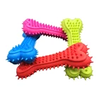 Colorful Interactive Dog Rubber Bone Chew Toy For Pets
