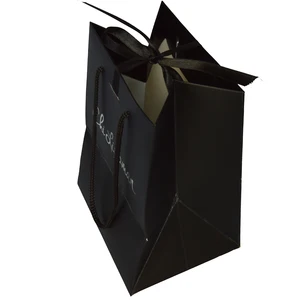 jewelry gift paper bag with handle black for jclothing shopping