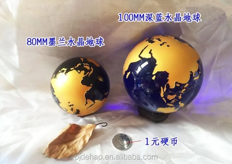 world map sandblasted decorative k9 crystal snow