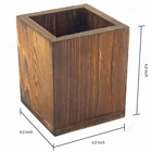 Natural Wood Grain Desktop Pen Pencil Holder Cups