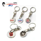 Custom Soft Enamel Round Metal Trolley Coin Holder Keychain