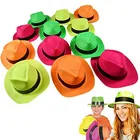 Neon Plastic Gangster Hats Dress Up Toy Party Favor Accessory For Photo Booths & Themed Parties Assorted Colors