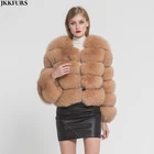Top Sale Manufacturer Jacket Real Fox Fur Coat Long Sleeve Overcoat Winter Warm Coat
