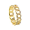 fashion jewelry gold plated cuban link chain design chain rings pave cz simple gold ring designs