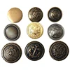 Antique Brass (Bronze) Metal Blazer Button King's Crowned, Vine Crest - For Blazer, Suits, Coat, Uniform Button