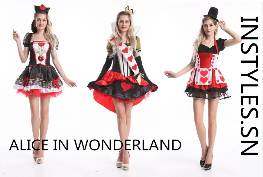 walson clothes apparel Women's queen of heart costume dancing queen costumes