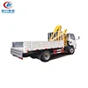 CLW brand 4ton folding boom truck crane/crane truck with flatbed