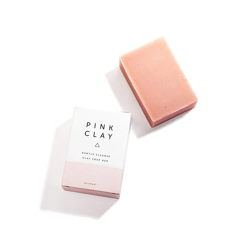 private label organic pink clay cleansing bar soap