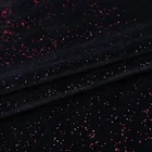 Polyester spandex knitted warp plain red metallic spandex foil velboa fabric