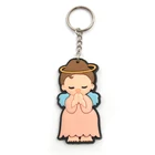 High quality promotion custom angel children shape 3D soft pvc keychain
