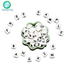 Non-Stick 12mm White English Russian Food Grade BPA Free Baby Teething Silicone Letter Alphabet Beads for DIY Chain