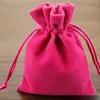 Custom printed velvet drawstring bags pouch for cloth and shoe