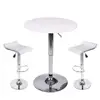 Adjustable Round Table and 2 Swivel Pub Stools for Home Kitchen Bistro
