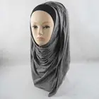 high quality Solid Color Dubai Muslim hijab Scarf Wholesale Plain black Cotton Jersey Hijab