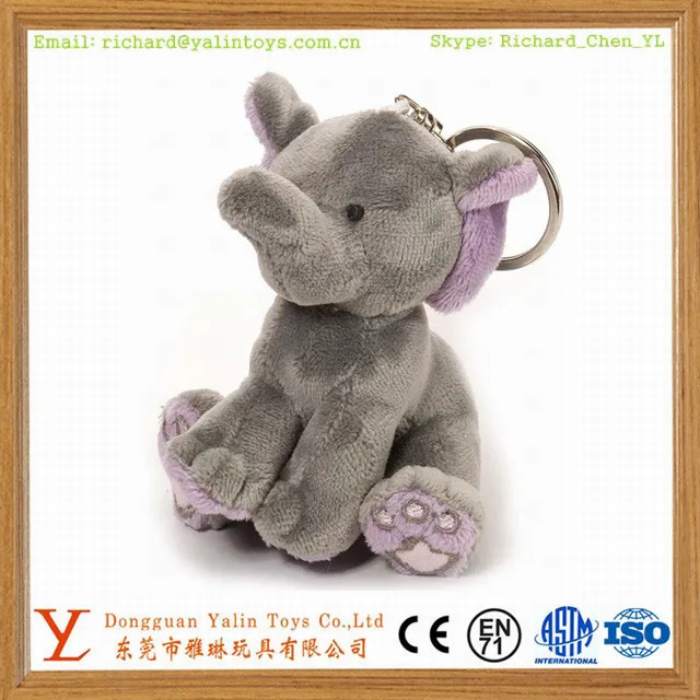 mini stuffed elephant keychain cute plush animal keychain