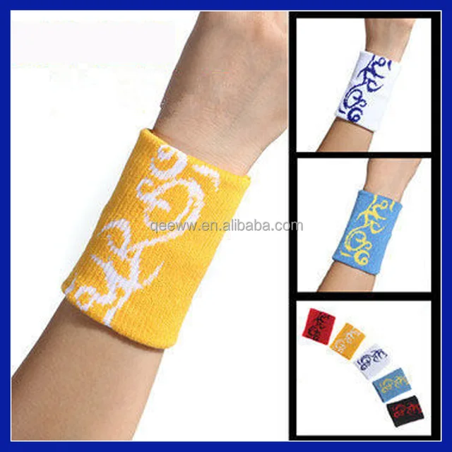 China custom terry cushion cotton sport customized sport wrist sweatband sweat