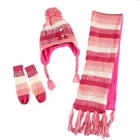 oeko tex BSCI WRAP DETOX ALDI audit Knitted 3 PC Toddler Winter Sherpa Lined Hat Scarf and Glove Set for girls