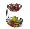 Home coffee house restaurant metal fruit storage rack, decorative wire vegetable mesh basket