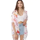 Custom custom girls tassel summer beach floral kimono