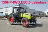 130HP,4wd farm wheel tractor,EEC,EPA,YTO engin 16F+8R shift,hydraulic steering,3points linkage,Cabin,A/C,front loader,fork,blade