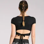 Ladies sports singlet custom plain crop tops wholesale yoga workout tank tops fitness