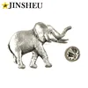 custom zinc alloy antique silver plated cheap elephant lapel pin
