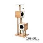 China Customized Design Plush Wooden Pet Condo Tower Supplier Furniture Factory Toys Cat Scratcher Tree House Tower