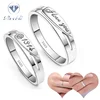 Cheap Price Silver Cute Couple Rings Adjustable love letter Ring Wedding Ring
