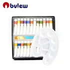 24 pcs pack acrylic color paint Kit with brushes palette