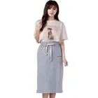 In Stock Item Women Cotton Maxi Skirt With Back Split Ready To Ship