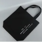 Ruiding Fashion Style Organic Recyclable All Black Shopping Cotton Canvas Tote Bag With own Logo
