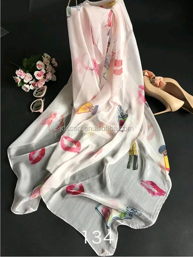high quality feel soft pure silk scarf chinese scarf