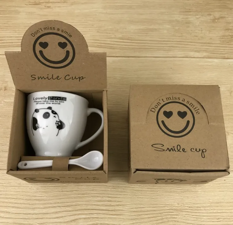 spoon 220ml blank cheap small cute coffee mug promotional gifts