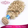 wholesale unprocessed 5A brazilian virgin blonde curly hair extensions