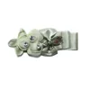 Satin ribbon flower appliques with rhinestones BK-MTF438