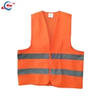 Stock in orange and yellow color high visibility cheap safety security guard reflective vest