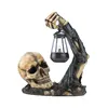 Skull with Lantern Resin Halloween Party Decoration