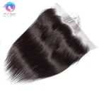 Pre-plucked hairline swiss transparent lace straight Brazilian hair unprocessed virgin frontal